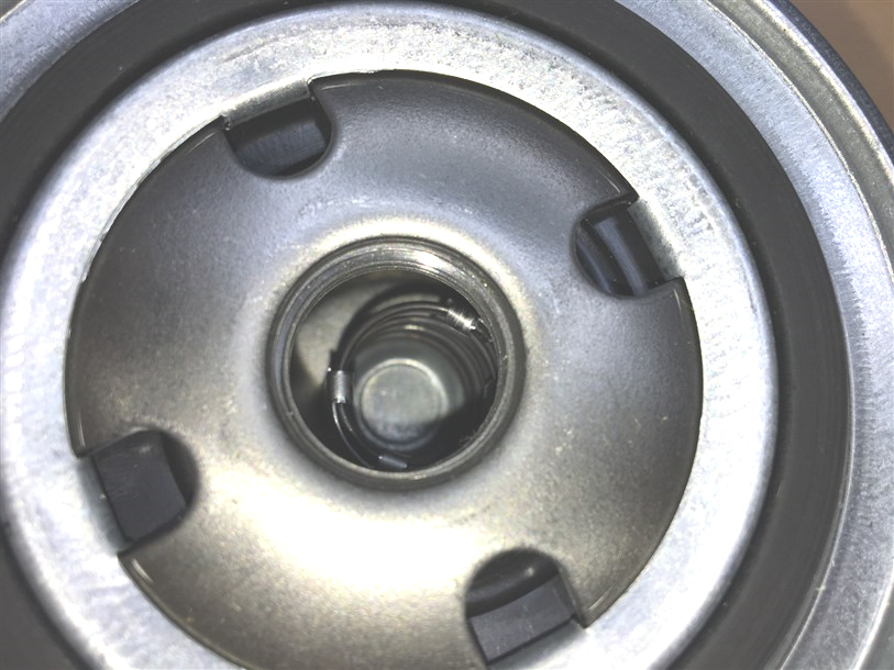 Обратный клапан внутри фильтра подвижен относительно железного корпуса.