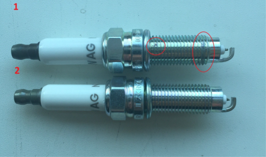 На резьбе образца №1 есть производственные дефекты, присутствует отличие в форме уплотнительного кольца.