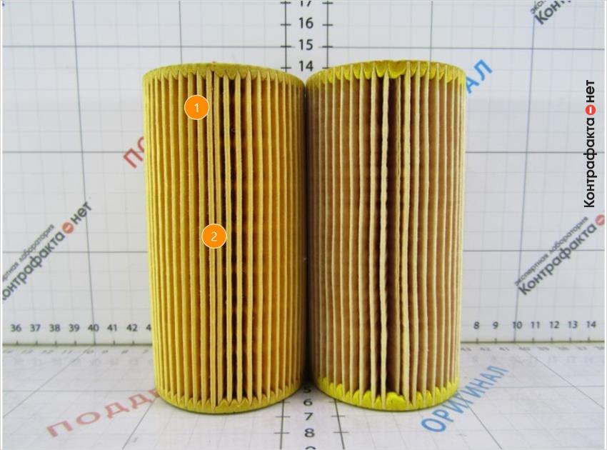 1. Оттенок фильтрующих ламелей не соответствует оригиналу. | 2. Используется иной способ соединения ламелей.