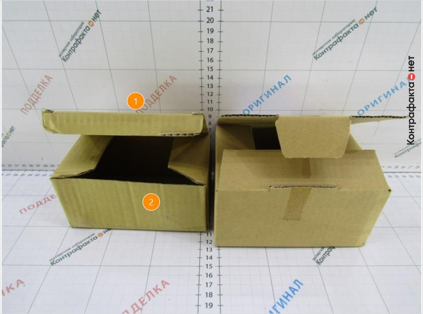 1. Другая форма выкройки индивидуальной упаковки. | 2. Размер отличается от оригинала.