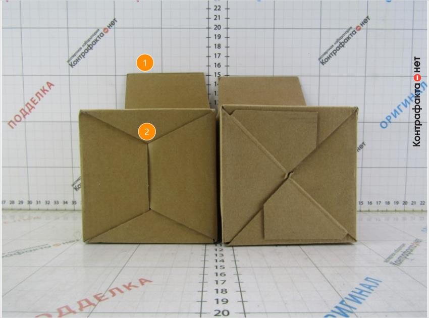 1. Клапана коробки больше на 2мм. | 2. Отличается способ сборки индивидуальной упаковки.