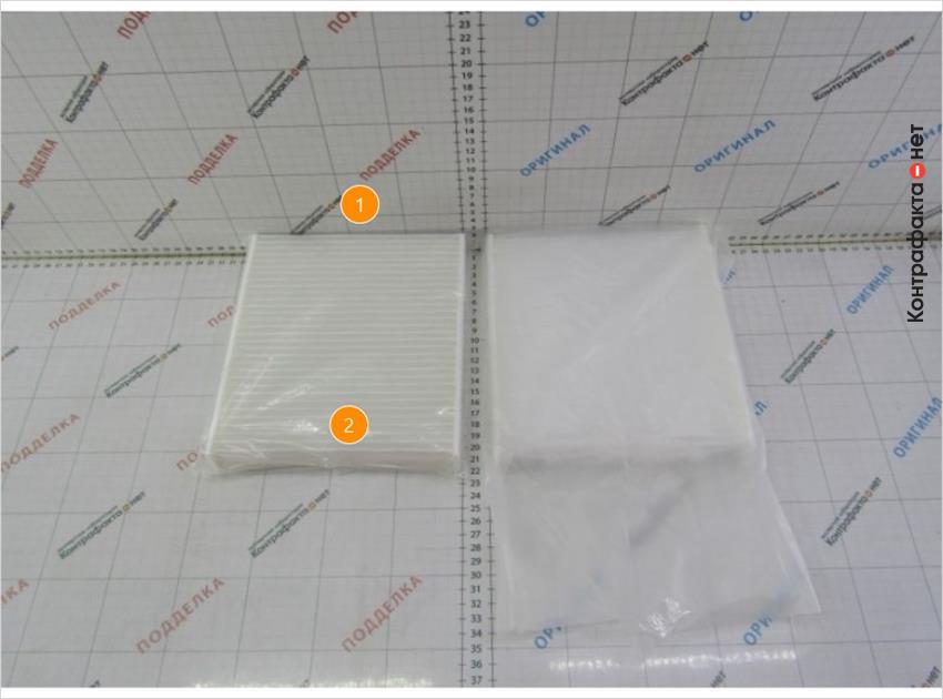 1. Используется прозрачный полиэтиленовый пакет. | 2. Размер пакета меньше оригинала.