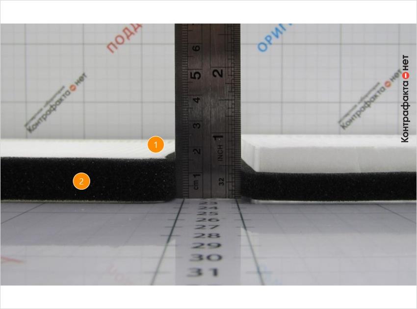 1. Высота меньше на 4мм. | 2. Уплотнитель больше на 5мм.