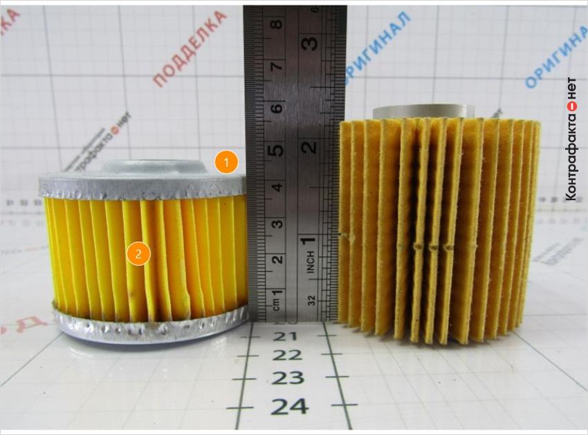 1. Высота фильтровального блока меньше на 13мм. | 2. Количество ламелей 39, в оригинала 44.